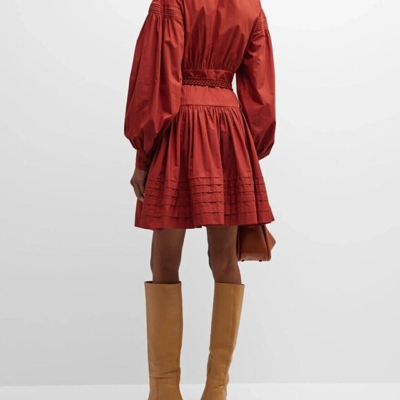 268344 Merlette Buttondown Taylor Blouson-Sleeve Poplin Mini Shirt Dress XS-2 - Picture 3 of 9